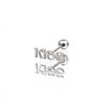 "KISS" Text Stainless Steel Tongue Stud