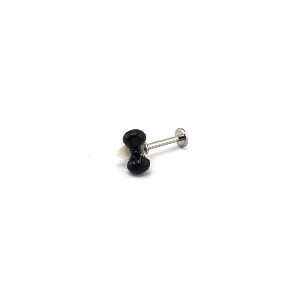 Titanium Alloy Black & White Hello Kitty Ear Stud