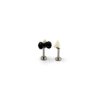Titanium Alloy Black & White Hello Kitty Ear Stud