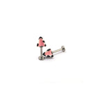 Titanium Alloy Black & White Leopard Print Cat Ear Stud
