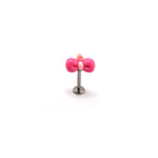 Titanium Alloy Pink Resin Hello Kitty Ear Stud