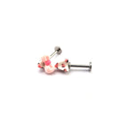 Titanium Alloy Pink Leopard Print Hello Kitty Ear Stud