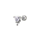 20G Fluid Art Heart CZ Ear Studs