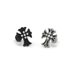 PAIR OF 16G CZ Chrome Hearts Style Cross Stainless Steel Ear Studs