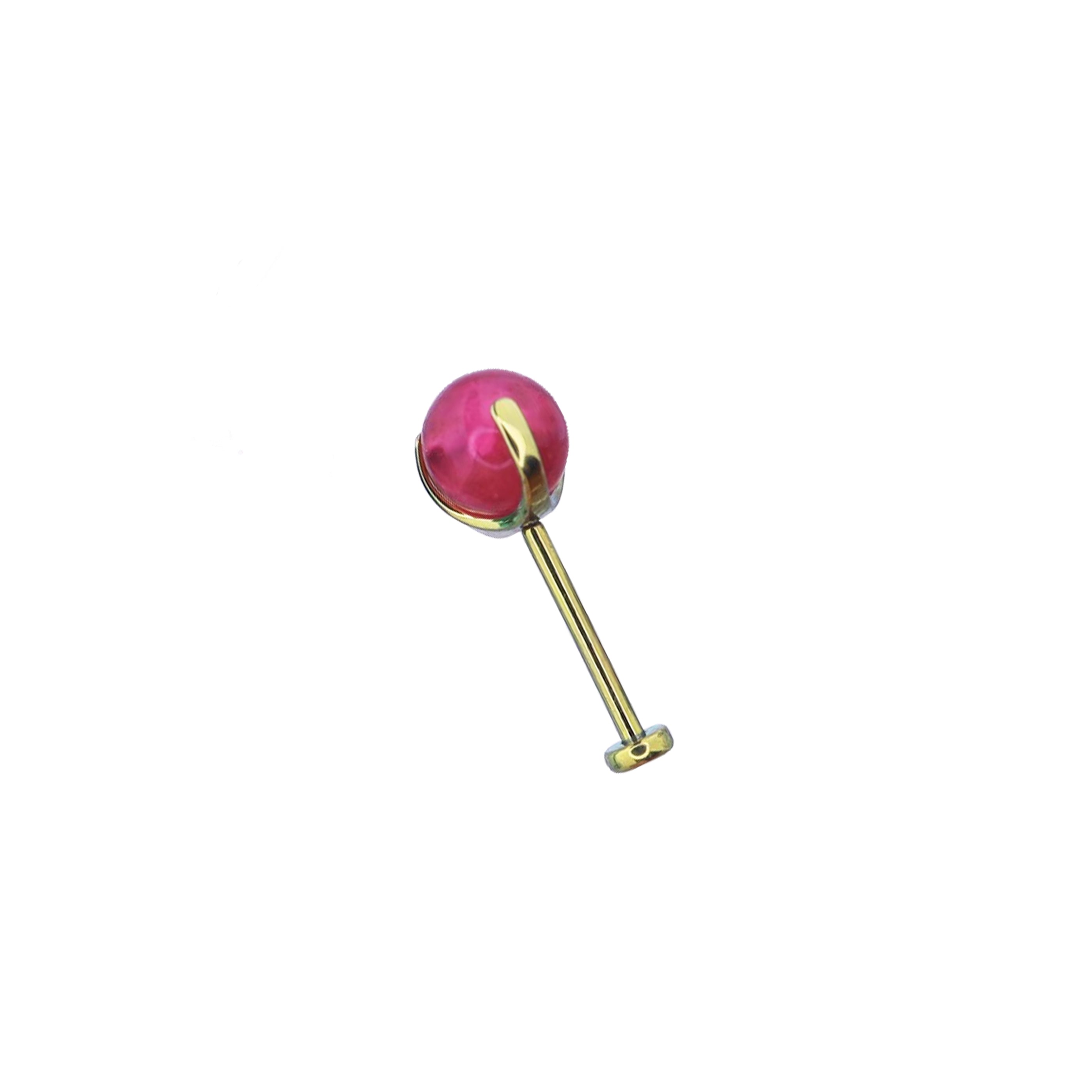 CZ Ball Titanium Threadless Pin