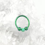 Spinning Ball Opal Titanium Segment Hoop