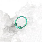 Spinning Ball Opal Titanium Segment Hoop