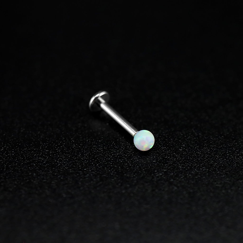 3mm Opal Internal Thread Stainless Steel Labret Stud