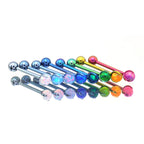 High Shine Opal Internally Threaded Titanium tongue stud