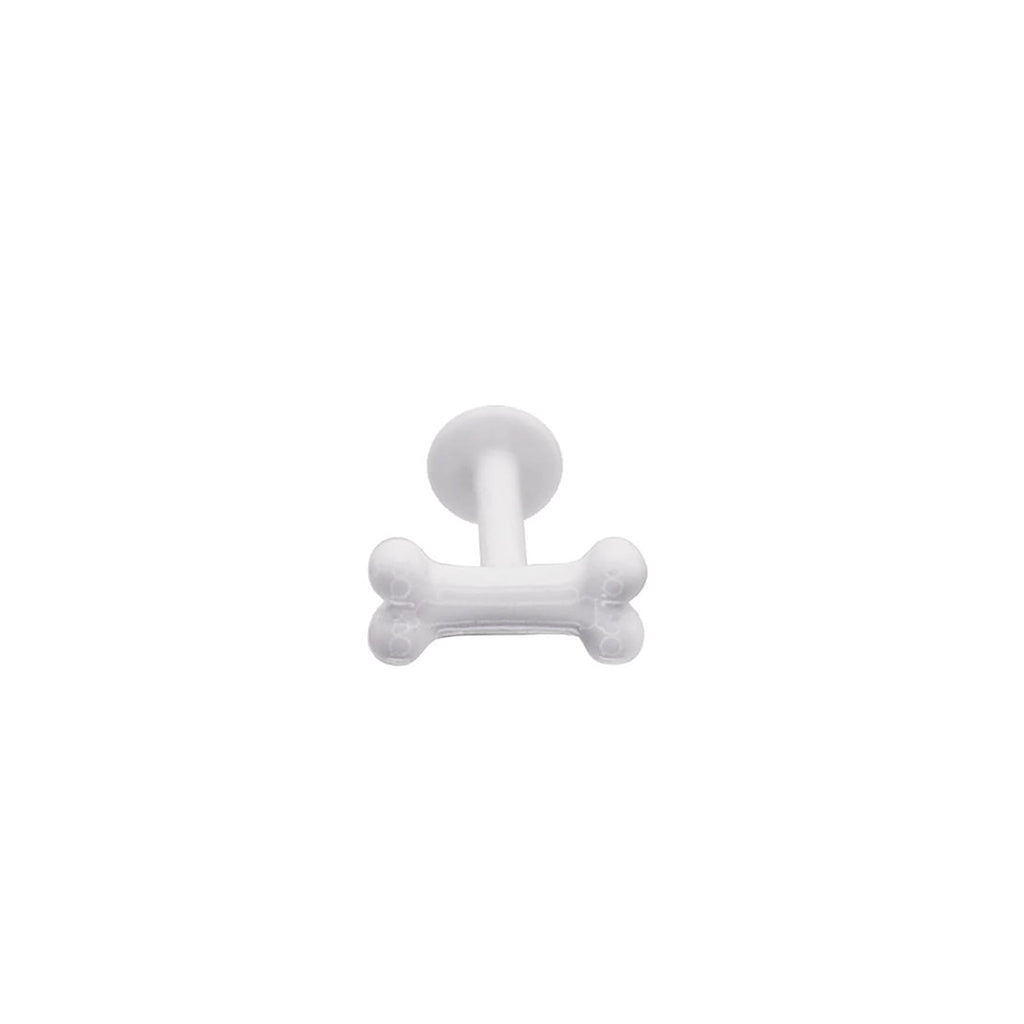 Cute Mini Bone Stainless Steel Internally Threaded Lip Ring