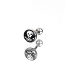 Resin Oil Slick Skull Stainless Steel Ear Ring