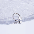 Heart-shaped CZ stainless steel Segment Hoop
