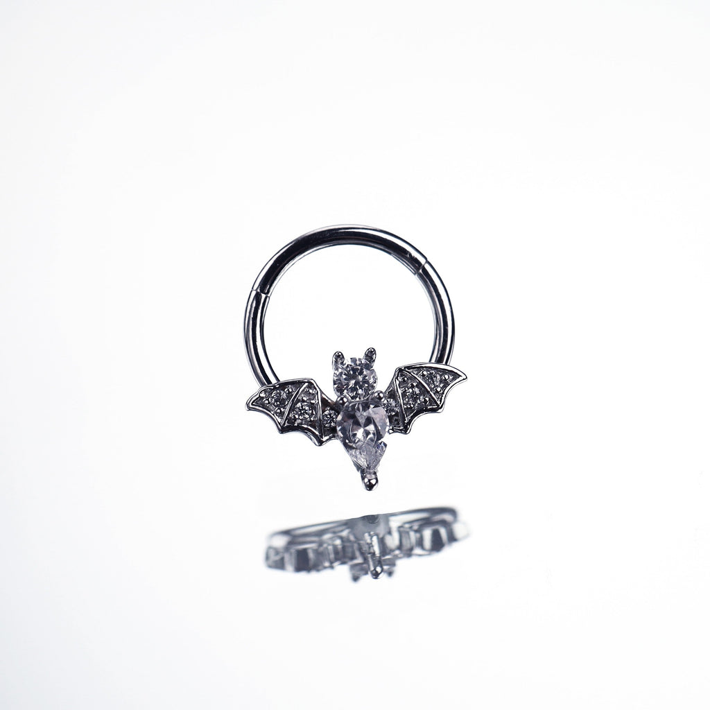 Bat CZ Stainless Steel Clicker Nose Ring