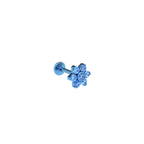 High-Shine CZ Floral Titanium Ear Studs