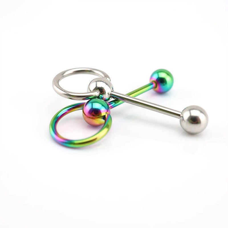 Spinning Ball stainless steel tongue stud