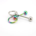 Spinning Ball stainless steel tongue stud