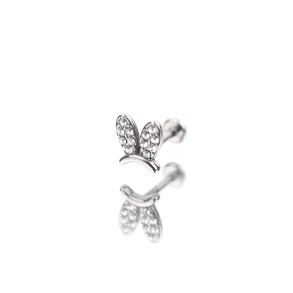 CZ Bunny Ear Stainless Steel Ear Studs