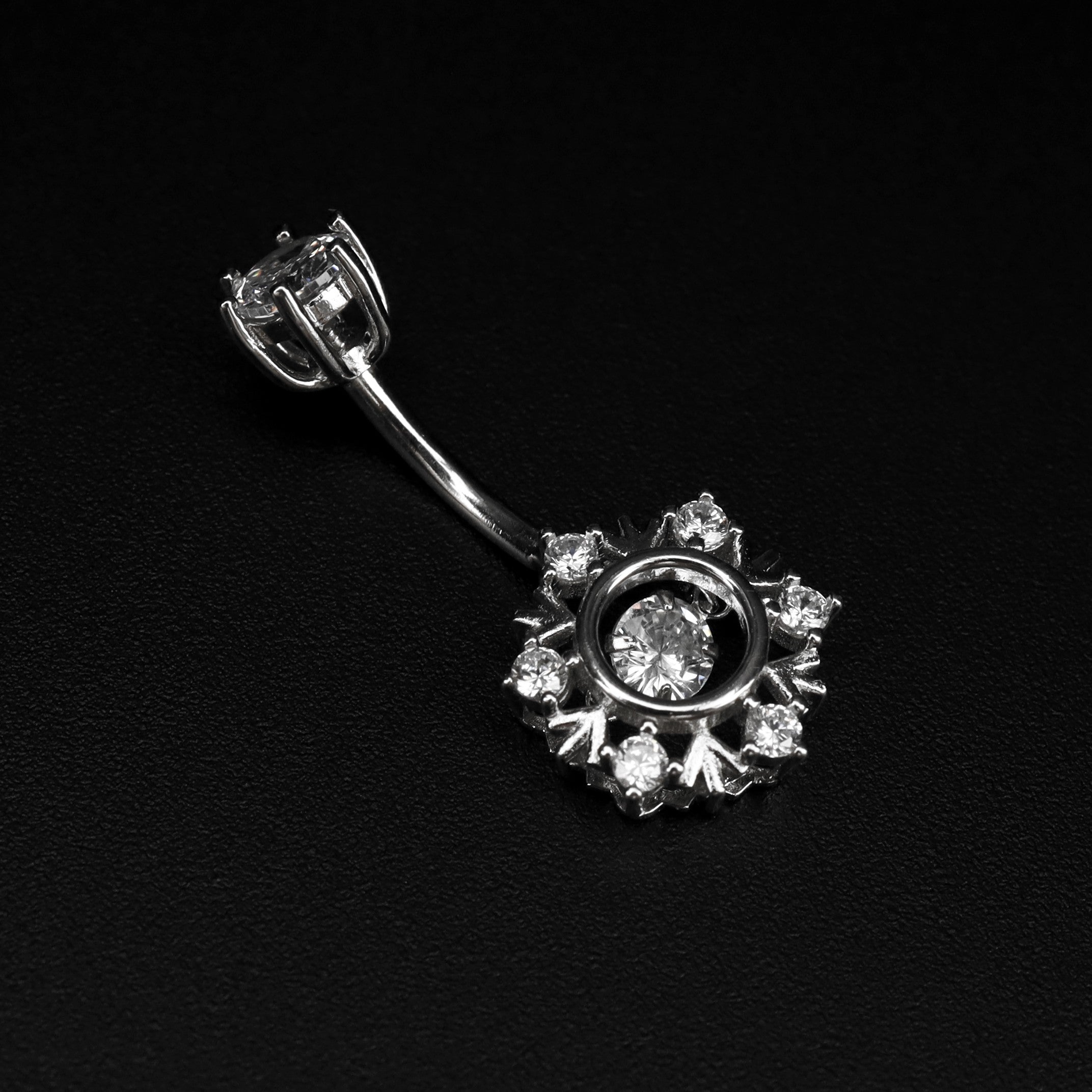 Snowflake CZ S925 Sterling Silver Belly Ring