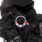 16G Rainbow CZ Titanium Segment Hoop