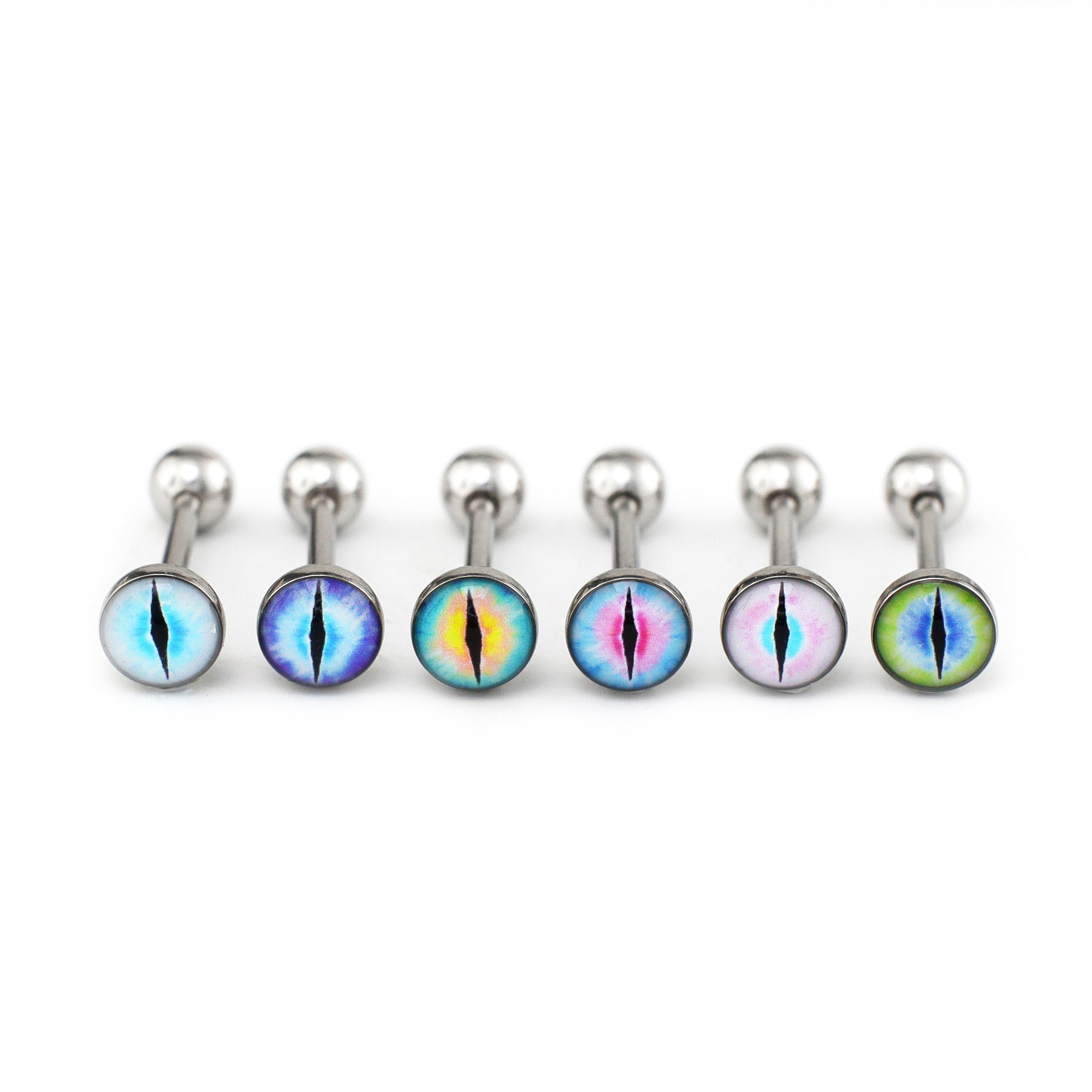Resin Oil Slick Eye Pupil tongue stud