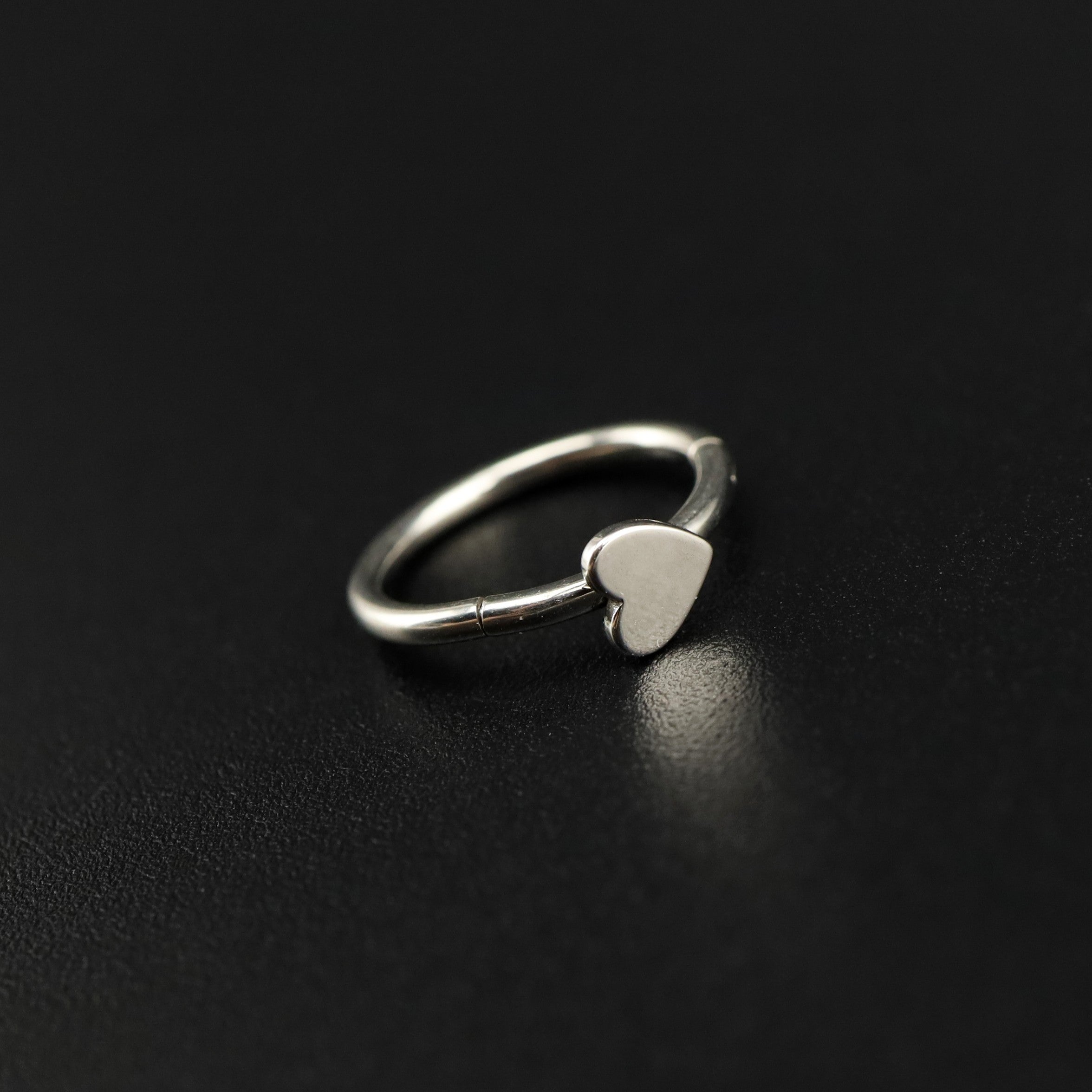 Heart Sterling Silver stainless steel Segment Hoop