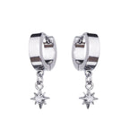 CZ Octagram Stainless Steel Earrings