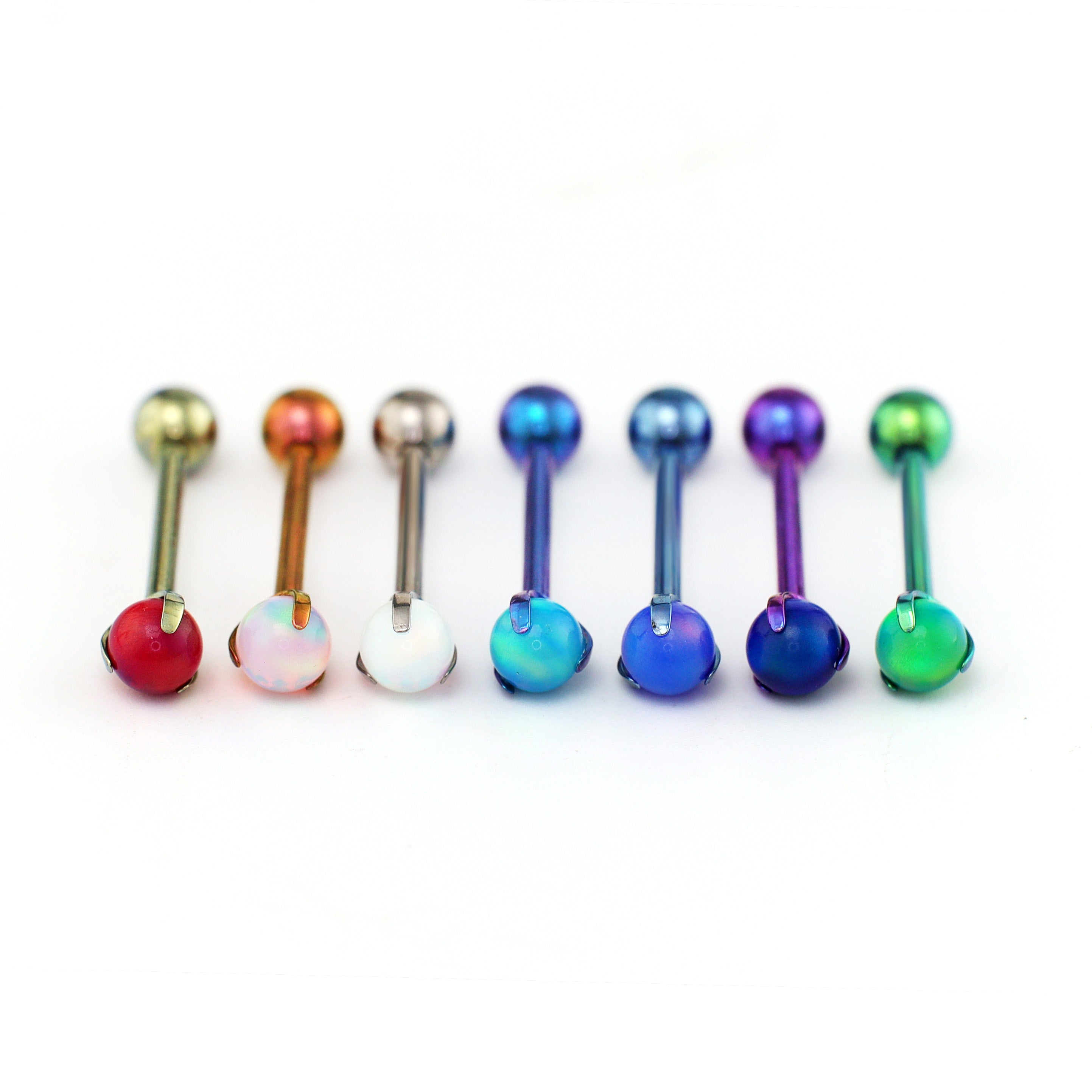 Claw Opal Internally Threaded Titanium Barbell Tongue Stud