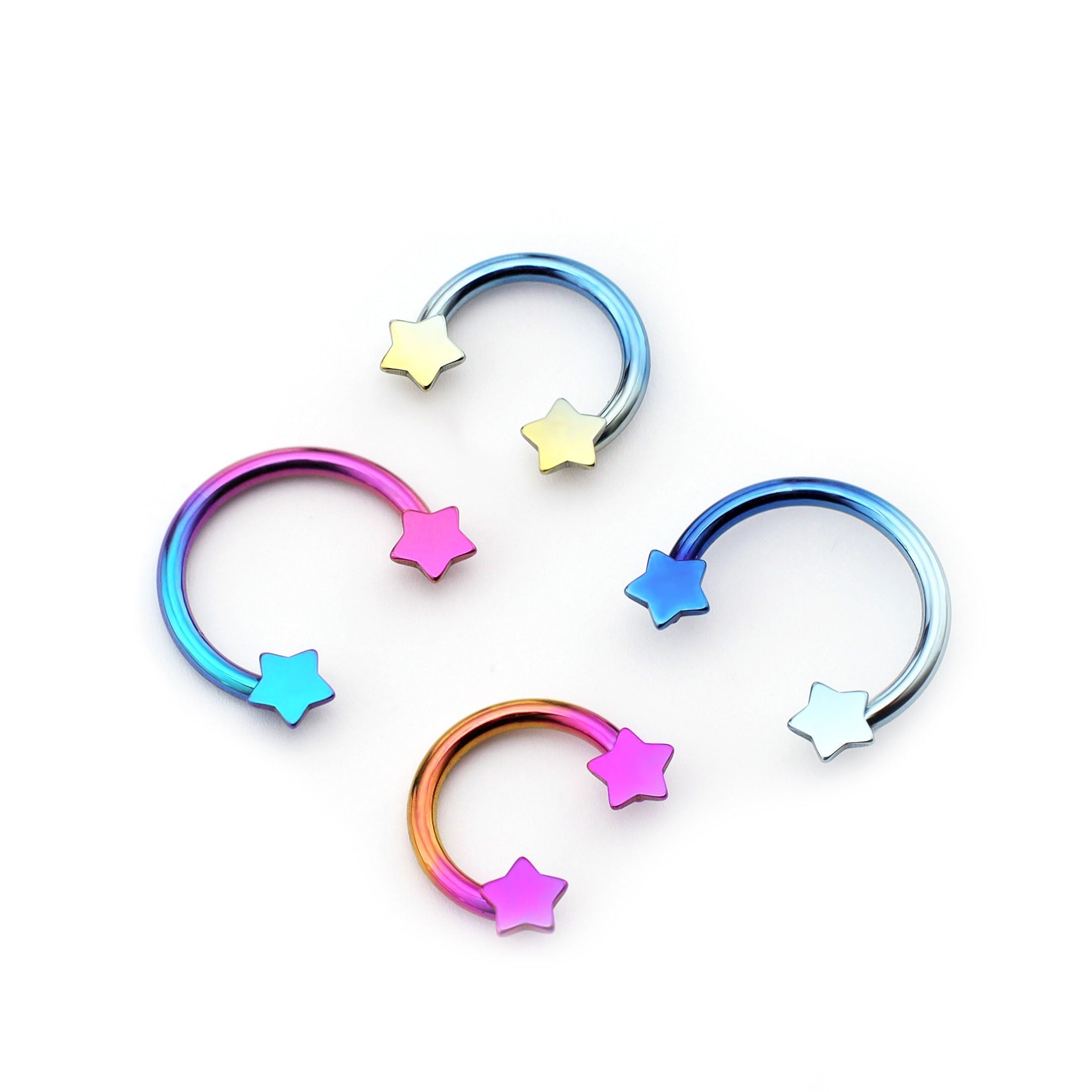 Star Shaped Titanium Horseshoe Ring