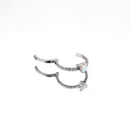 Heart Opal Titanium Clicker Hoop