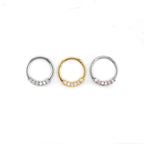 Mini CZ stainless steel Segment Ring