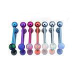 14G Opal Internally Threaded Titanium Barbell