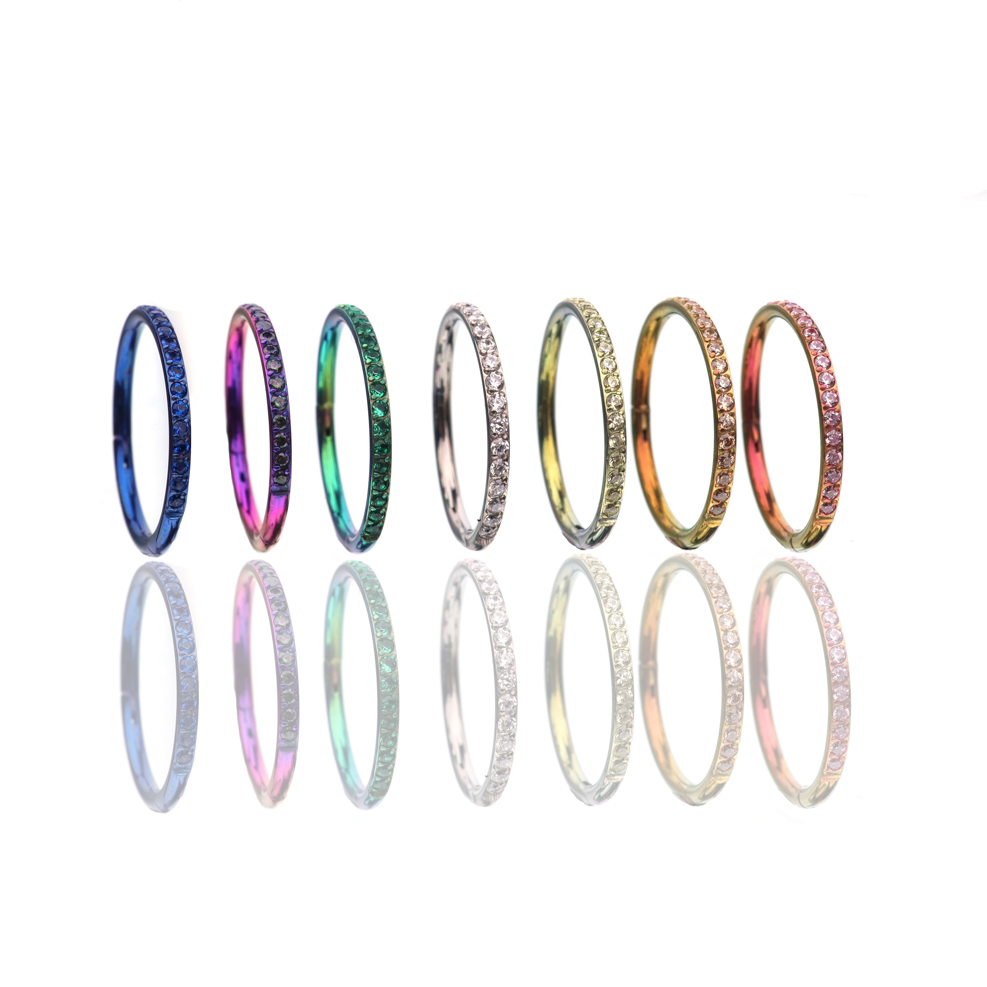 16G CZ Titanium Clicker Nose Ring