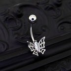 Spider Web CZ Stainless Steel  Belly Ring