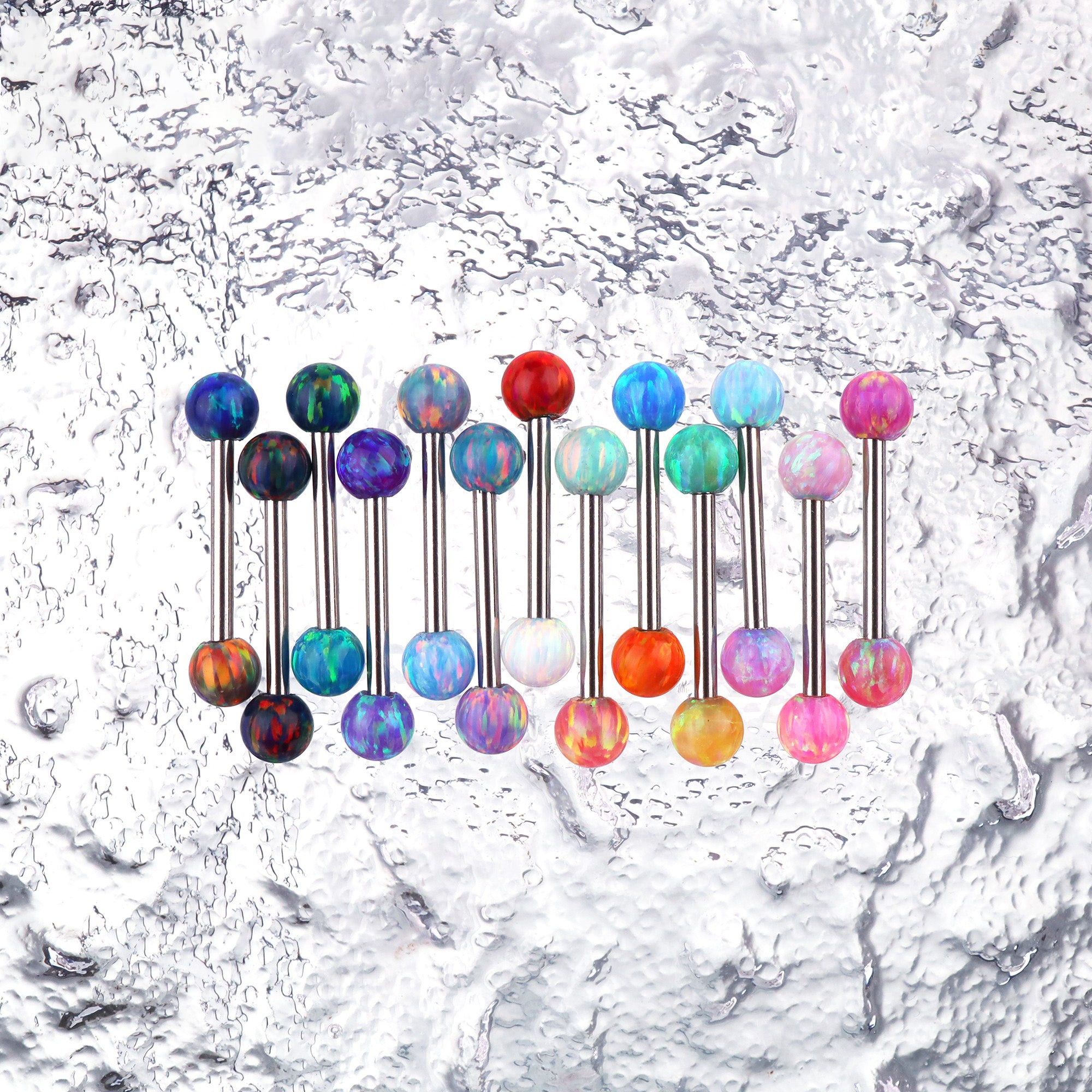 Basic Opal stainless steel Barbell Stud