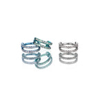 Double Bar CZ Titanium Segment Hoop