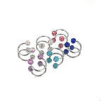 Full CZ Ball Horseshoe Ring