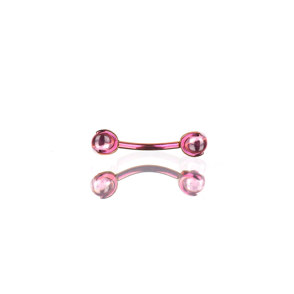 Round CZ Ball Internally Threaded Titanium Brow Studs