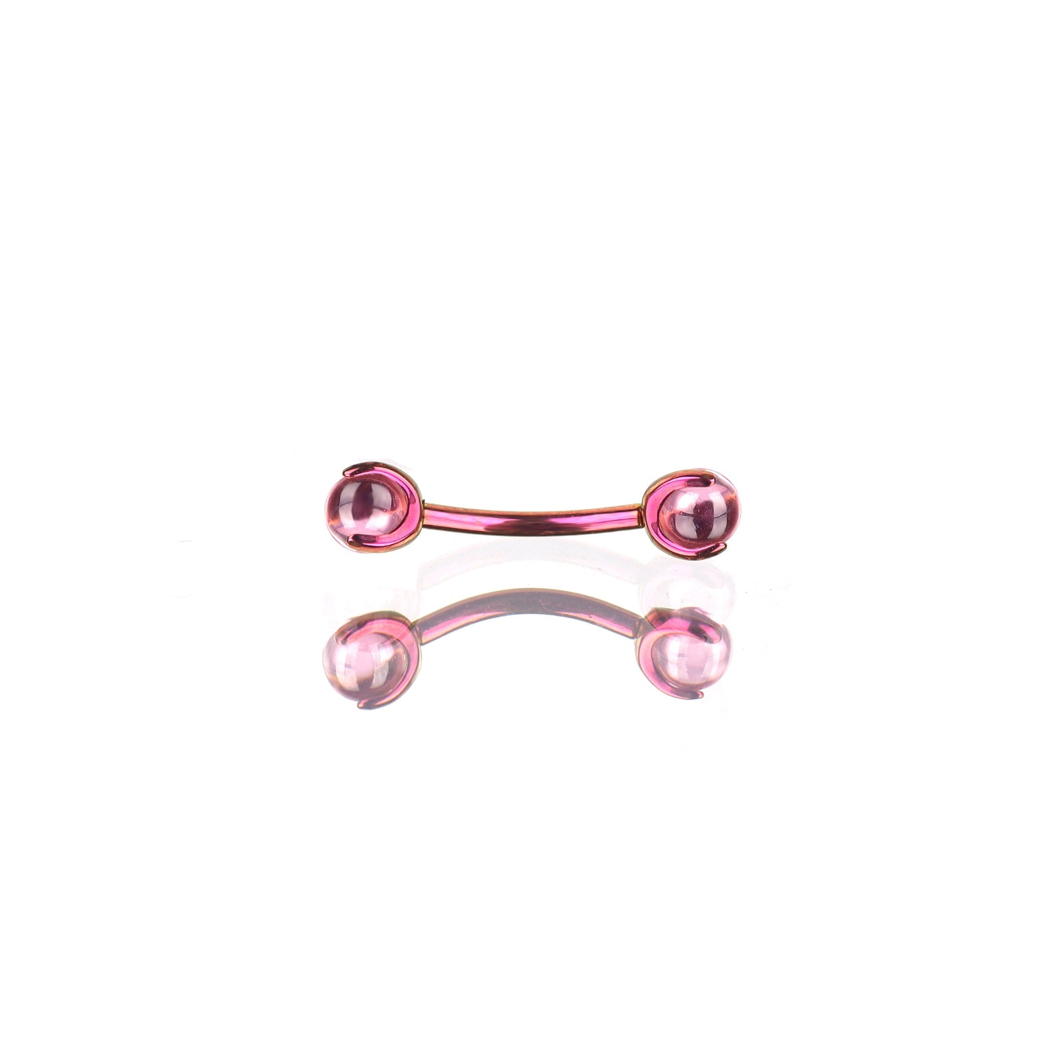 Round CZ Ball Internally Threaded Titanium Brow Studs