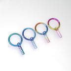 Titanium Segment Hoop with Baguette CZ