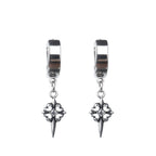Gothic CZ Cross Stainless Steel Earrings