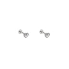 Mini Heart Internally Threaded Stainless Steel Ear Studs