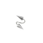 S-Shaped Large Spike Externally Threaded Stainless Steel Lip Ring