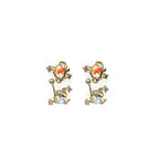 Opal Star Circle Pendant Stainless Steel Ear Studs