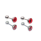 Red & Green Resin Oil Slick Evil Eye Stainless Steel Ear Studs