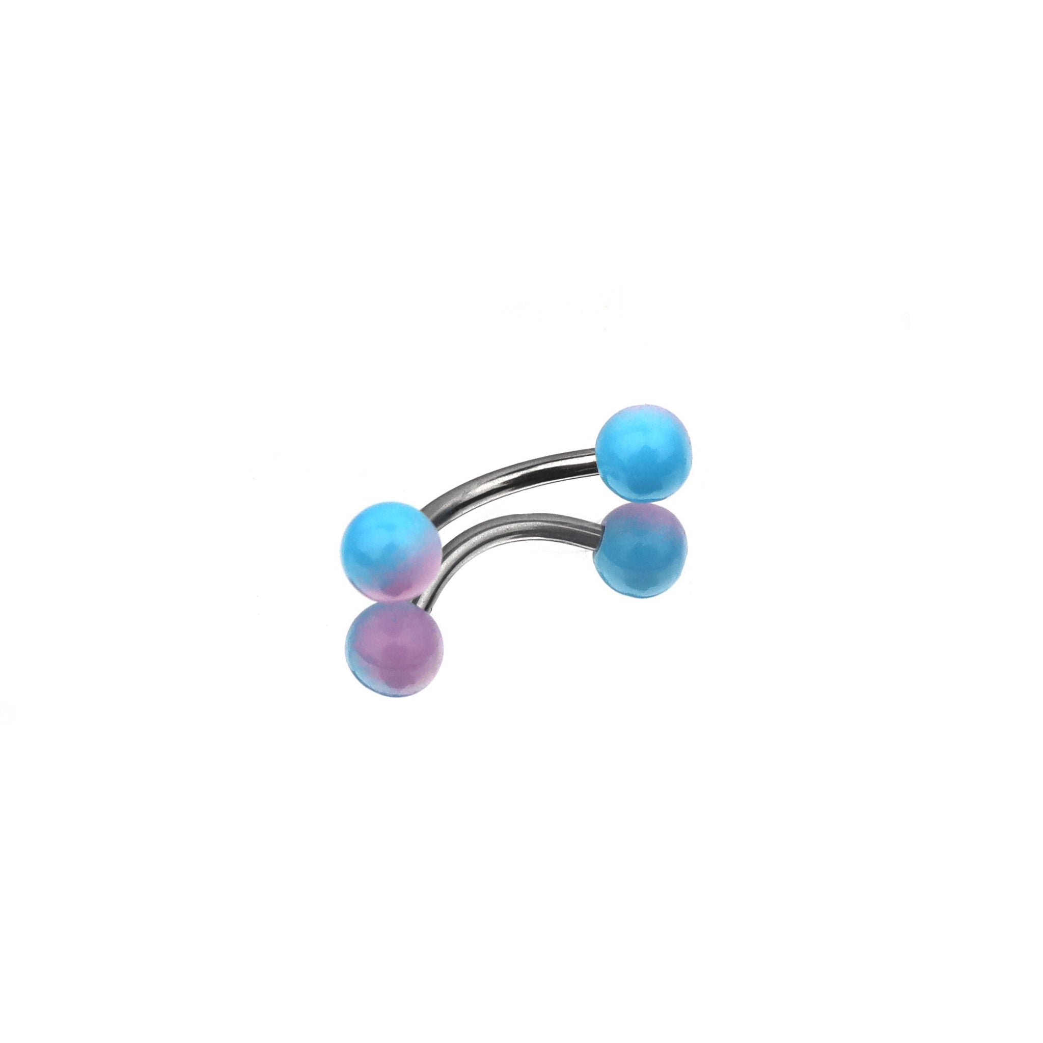 Acrylic Color Block Ball Brow Studs