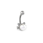 Faux Pearl Cat Stainless Steel Rook Jewelry