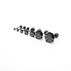 Thin Post Black CZ Stainless Steel Ear Stud