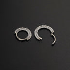 Half Circle Double CZ Titanium Segment Ring