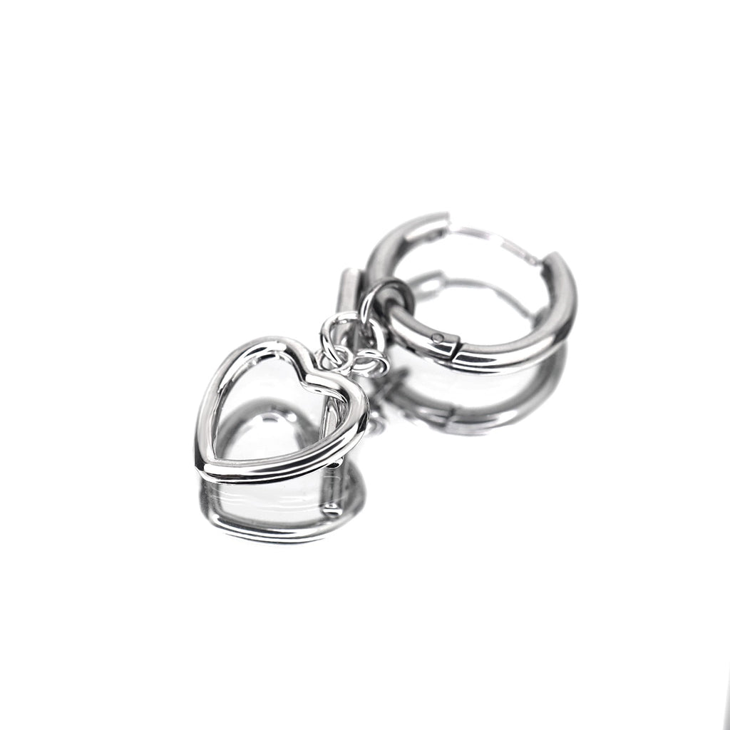 Minimalist Heart Pendant Stainless Steel Earrings