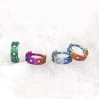 16G Three Row Triple Segment CZ Titanium Ring